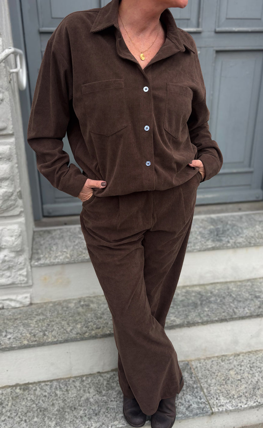 Say Ina Copenhagen Skjorte Carina Brown Corduroy