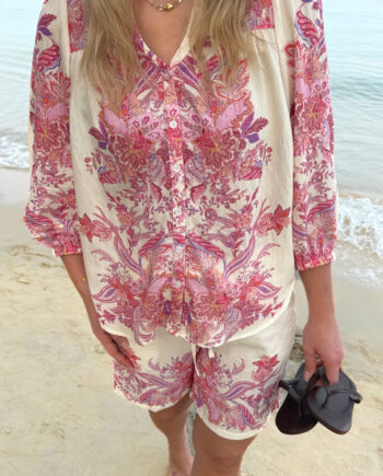 Say Ina Copenhagen Skjorte Carly White    Pink Print