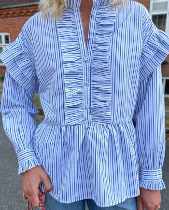 Say Ina Copenhagen Skjorte Frida White    Blue Stripes