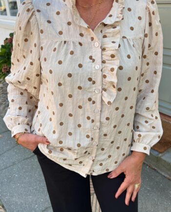 Say Ina Copenhagen Skjorte Kesha Beige   Brown Dots