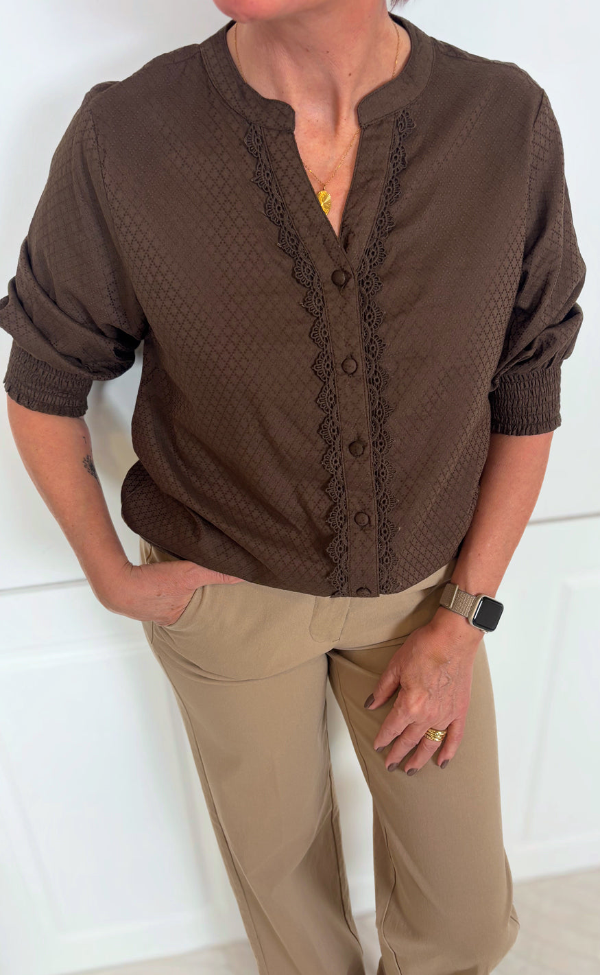 Say Ina Copenhagen Skjorte Malou Sl Dark Brown
