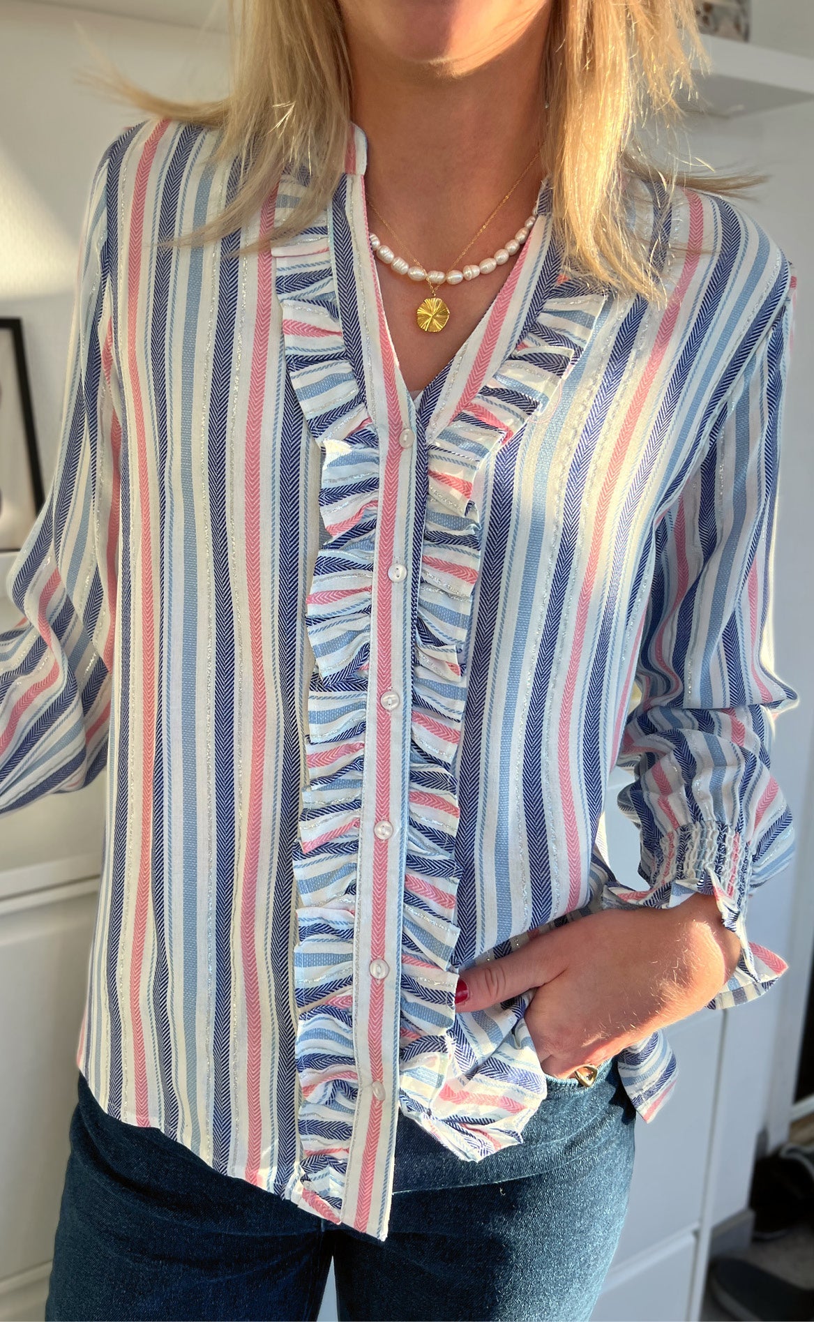 Say Ina Copenhagen Skjorte Naya Colorful Stripes Lurex