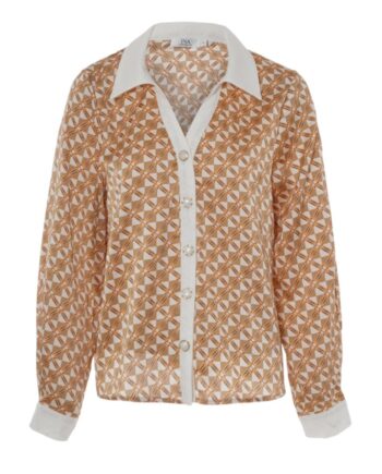 Say Ina Copenhagen Skjorte Nora Graphic Brown