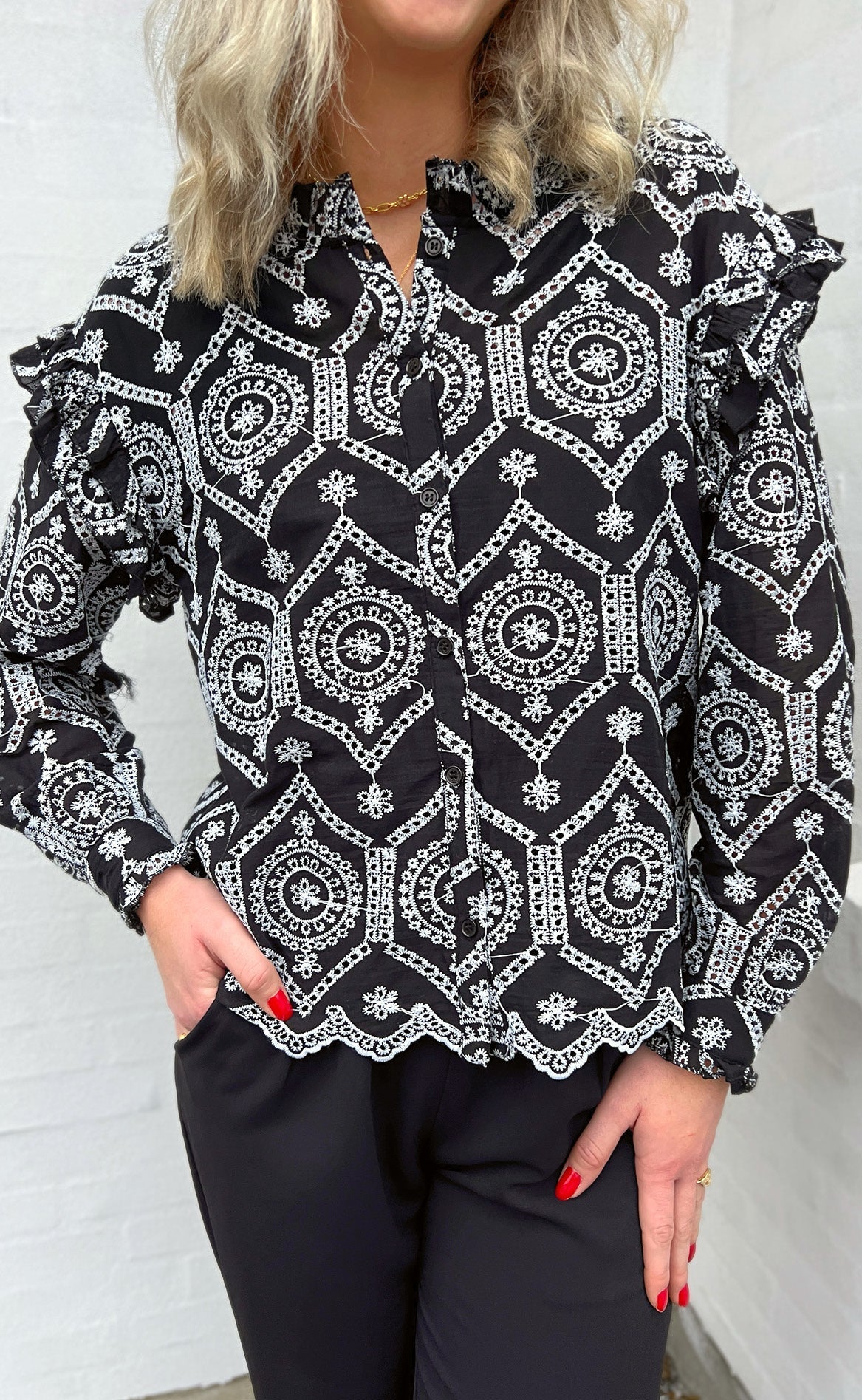 Say Ina Copenhagen Skjorte Selina Black White