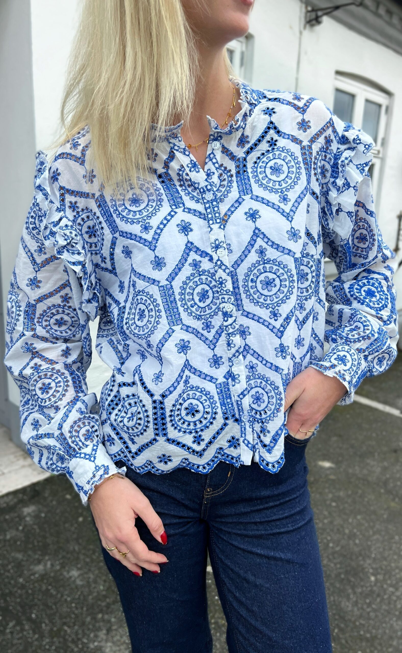 Say Ina Copenhagen Skjorte Selina White Blue