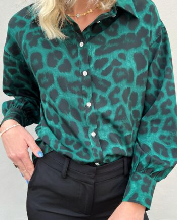 Say Ina Copenhagen Skjorte Stella Green Leopard