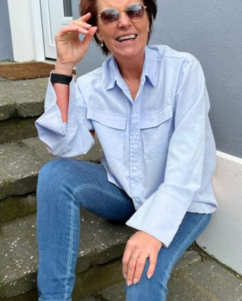 Say Ina Copenhagen Skjorte Susanne Rhinestone Blue