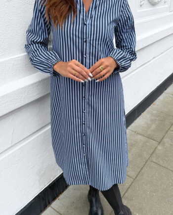 Say Ina Copenhagen Skjortekjole Cilla Navy Blue Stripes