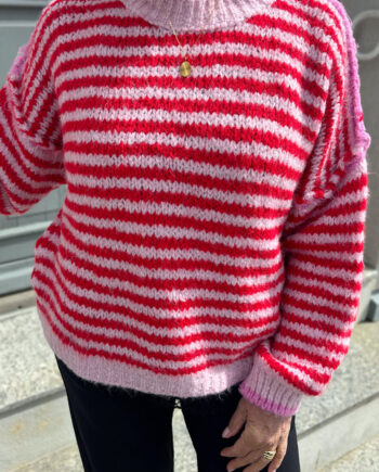 Say Ina Copenhagen Strik Sanna Red Striped    Pink Details