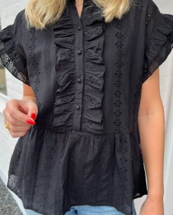 Say Ina Copenhagen Top Freya Black Broderie Anglaise