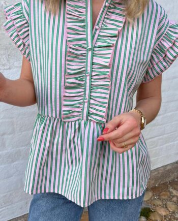 Say Ina Copenhagen Top Freya Pink Green Striped