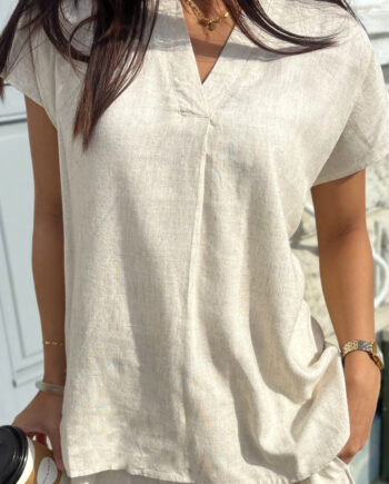 Say Ina Copenhagen Top Laura Linen Sand