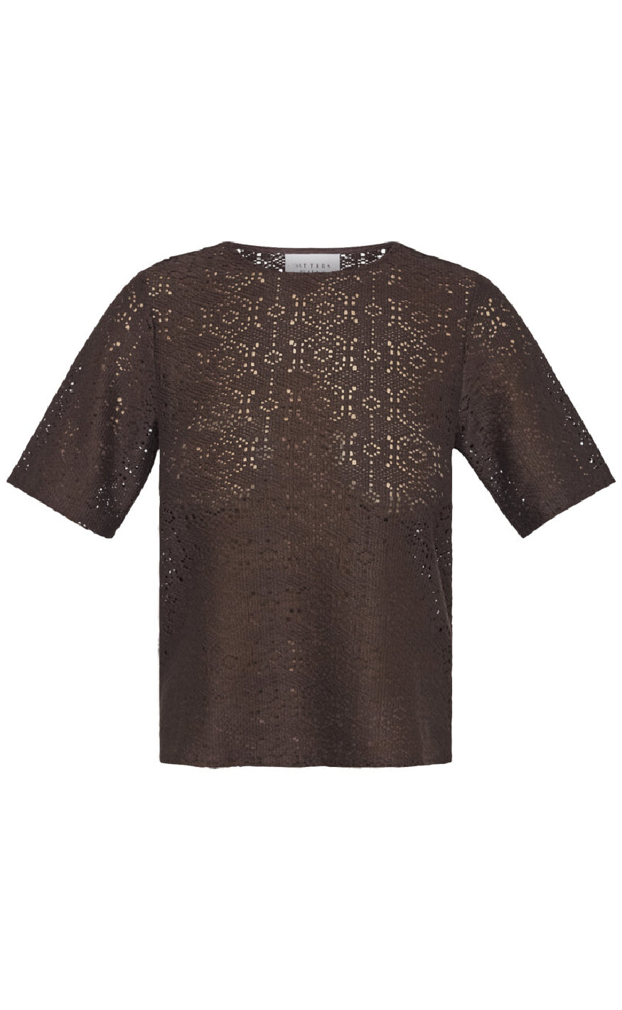 Sisters Point Bluse Elsia-ss Chocolate