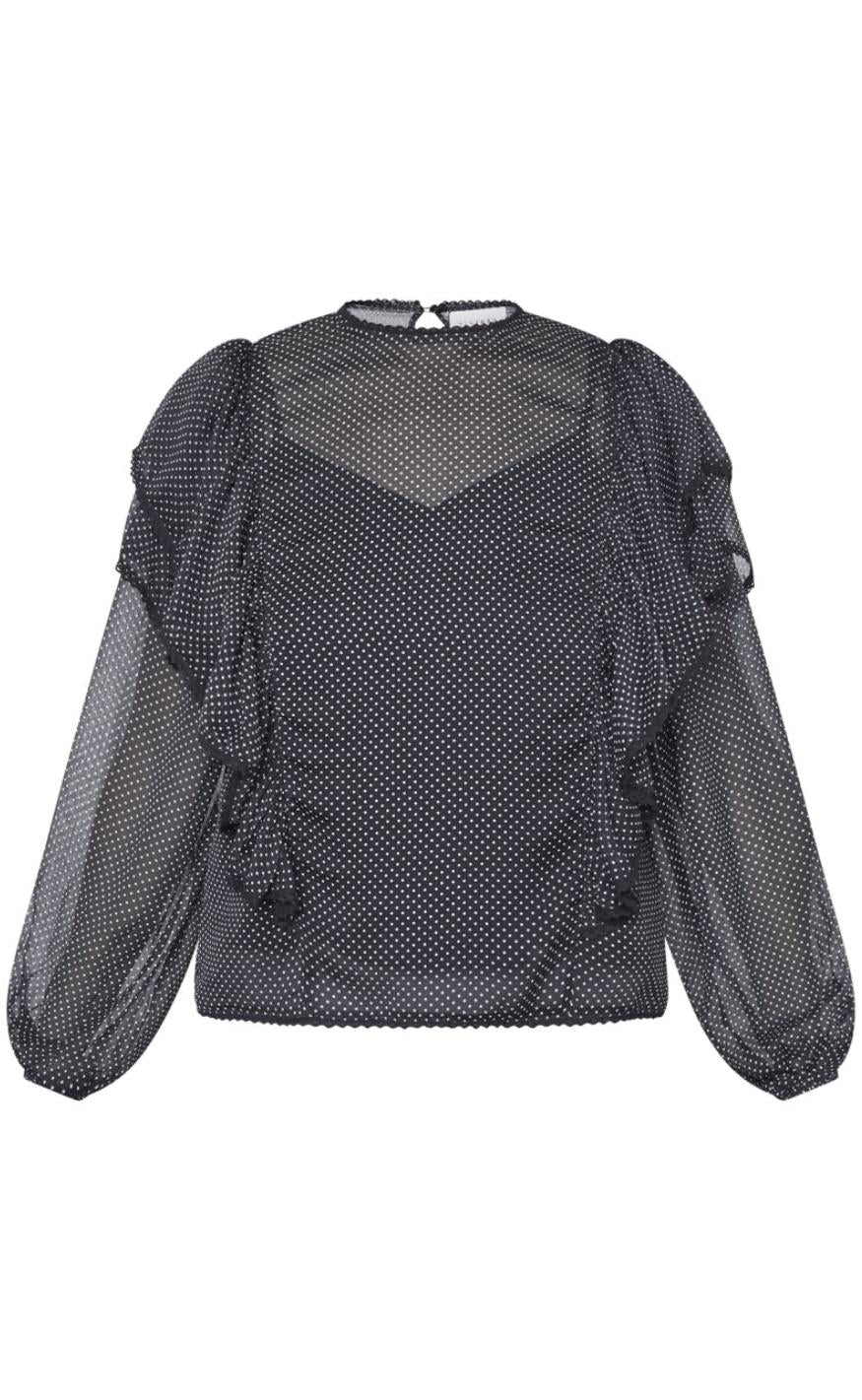 Sisters Point Bluse Udar-ls Black Dot