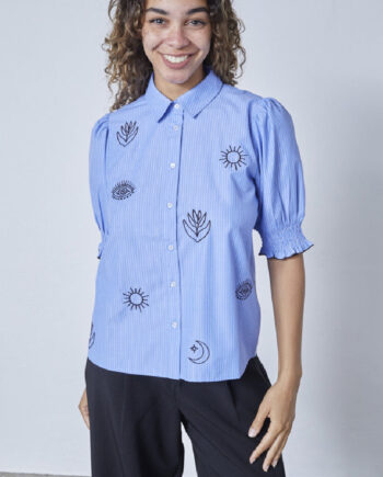 Sisters Point Skjorte Isola-ss8 Stripe Brown
