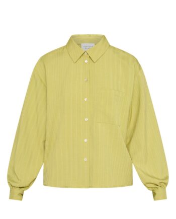 Sisters Point Skjorte Verina-sh3 Lime Pinstripe