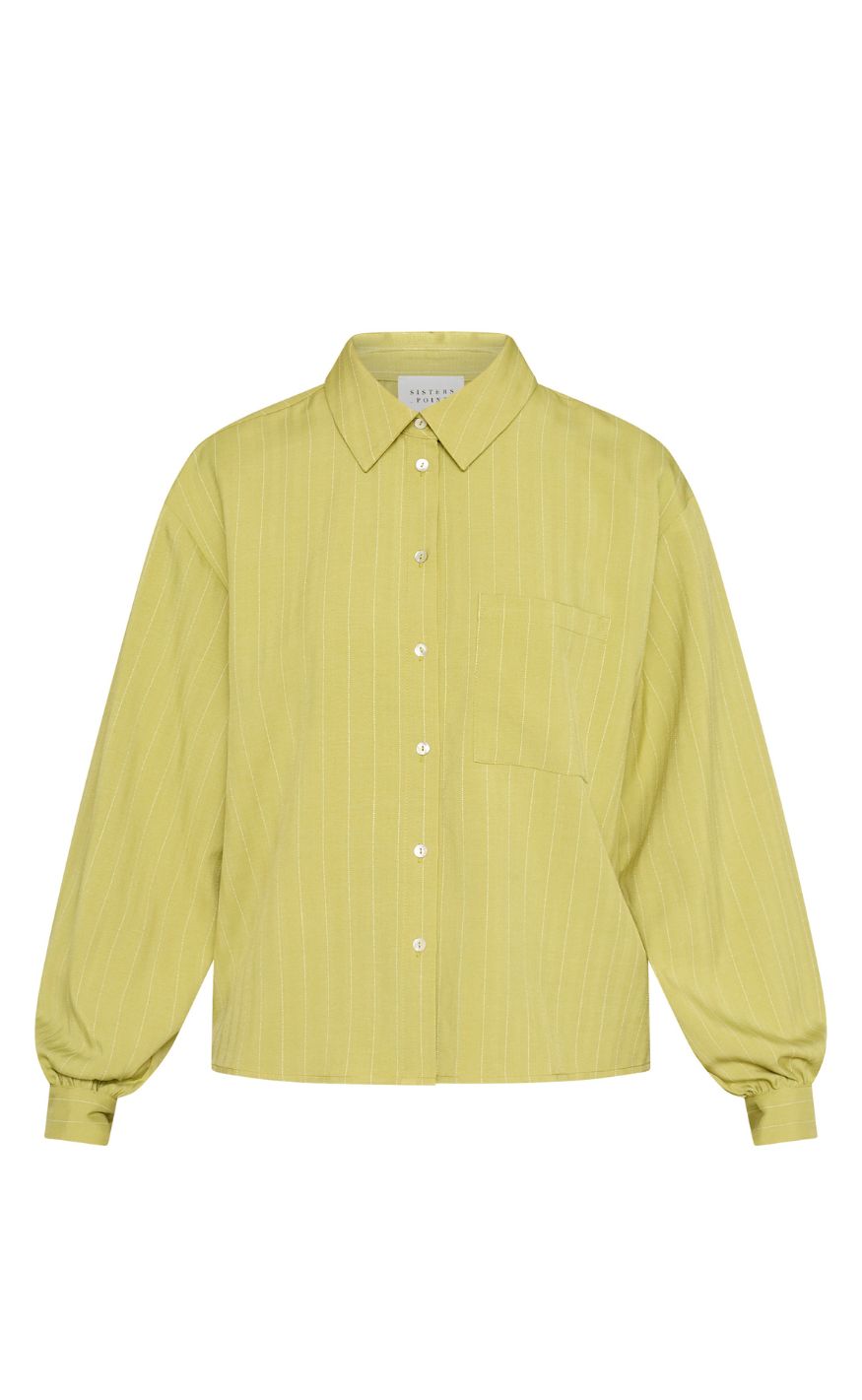 Sisters Point Skjorte Verina-sh3 Lime Pinstripe