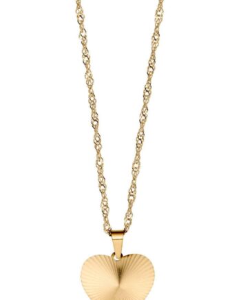 Smykkeli Copenhagen Halskæde Textured Heart Golden