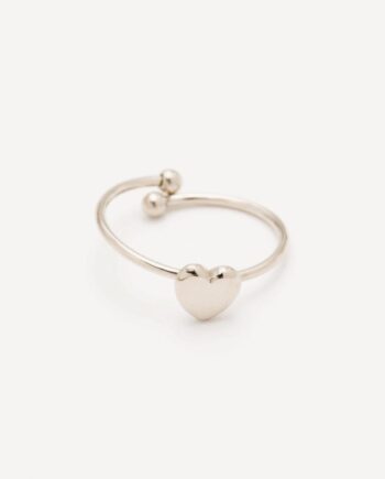 Smykkeli Copenhagen Lillefinger Ring Houston Heart Silver Colour