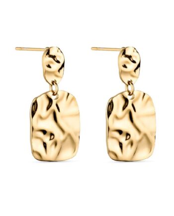 Smykkeli Copenhagen øreringe Hanna Hammered Gold Colour
