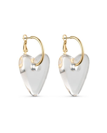 Smykkeli Copenhagen øreringe Heartflame Gold   Clear