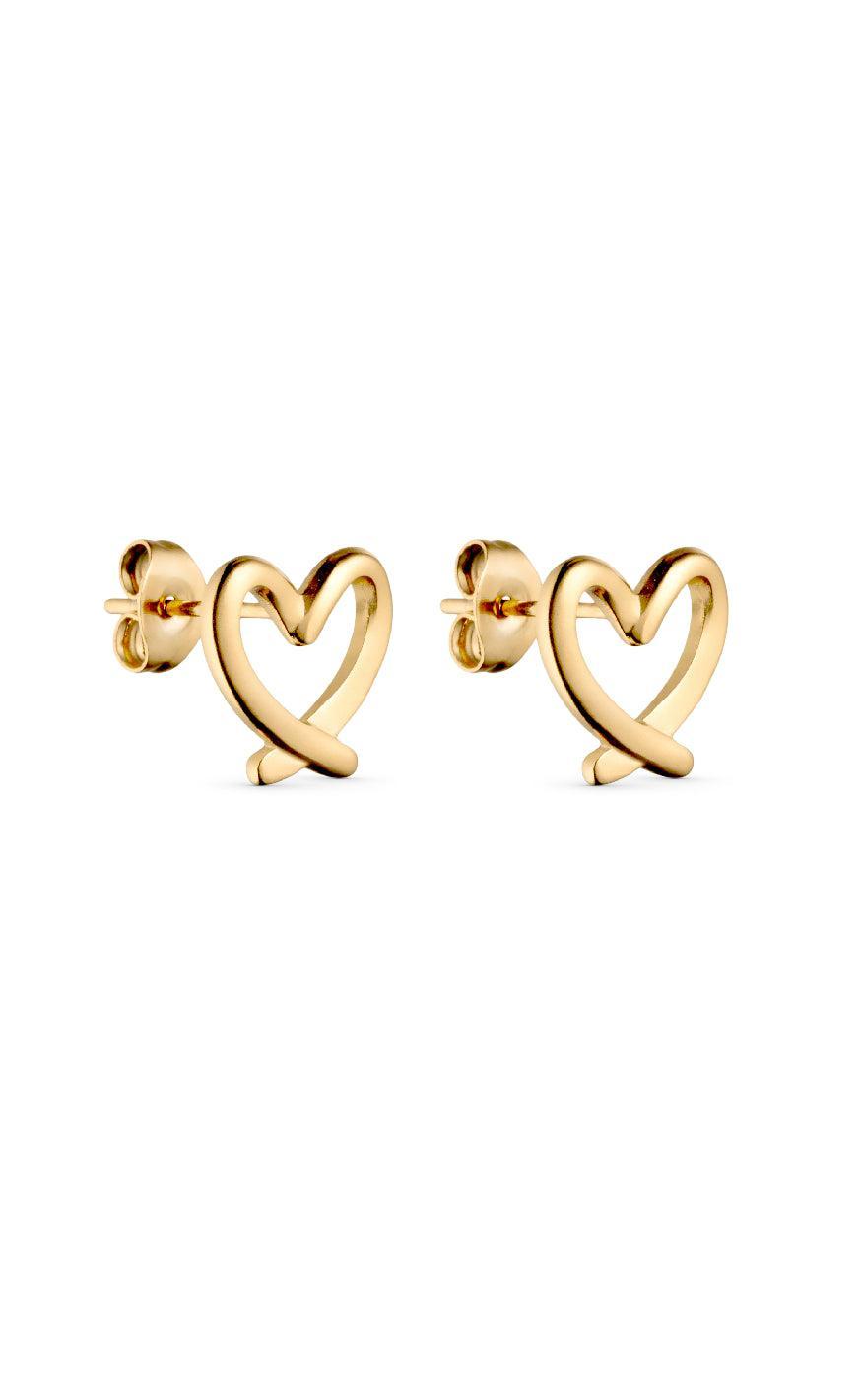 Smykkeli Copenhagen øreringe Hollywood Heart Gold Colour