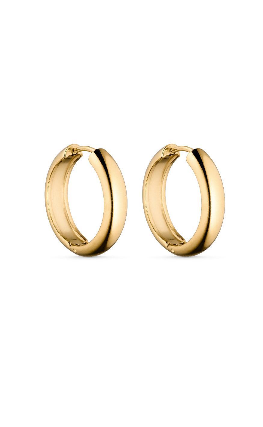 Smykkeli Copenhagen øreringe Plain Chunky Hoops Gold Colour