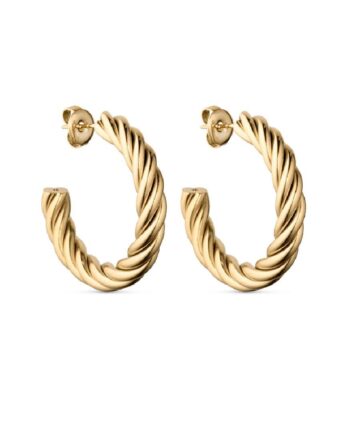 Smykkeli Copenhagen øreringe Taiwan Twisted Hoops Gold Colour