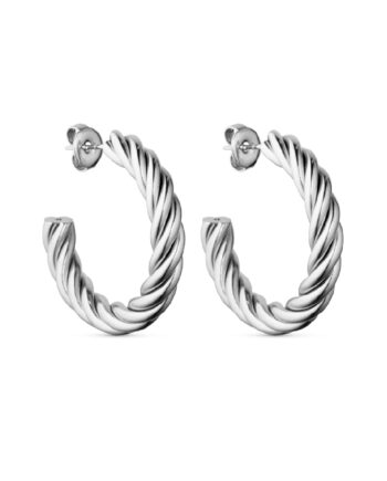 Smykkeli Copenhagen øreringe Taiwan Twisted Hoops Silver Colour