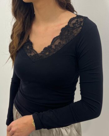 Tim   Simonsen Bluse Belen  -lace Nero