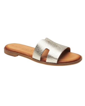 Tim   Simonsen Sandaler Alma Slip In Metal Platino Gold