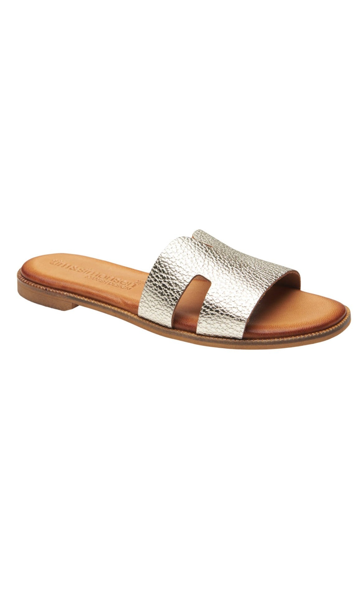Tim   Simonsen Sandaler Alma Slip In Metal Platino Gold