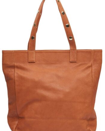 Tim   Simonsen Taske Pernille Stud Shopper Cognac   Gold