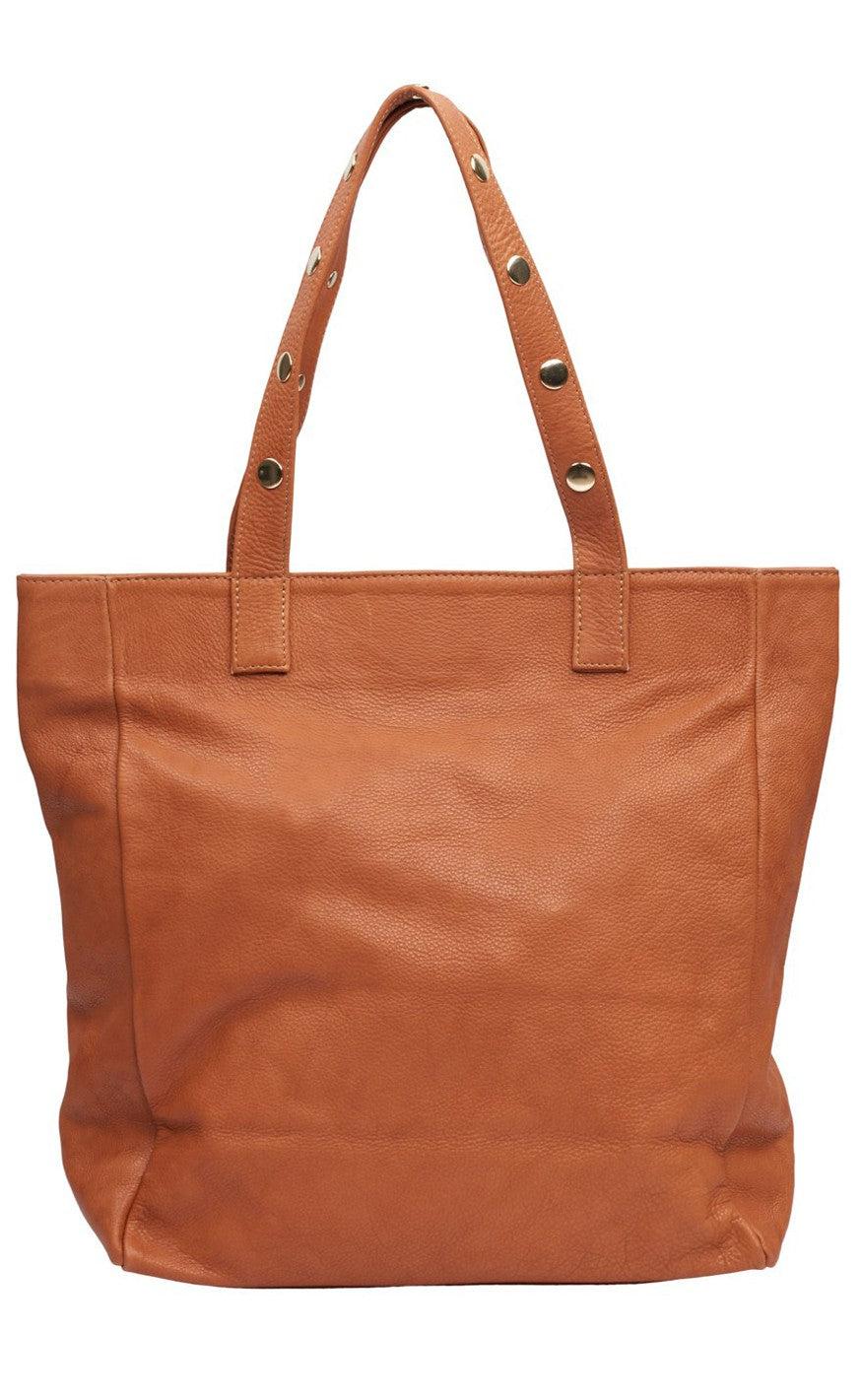 Tim Simonsen Taske Pernille Stud Shopper Cognac Gold