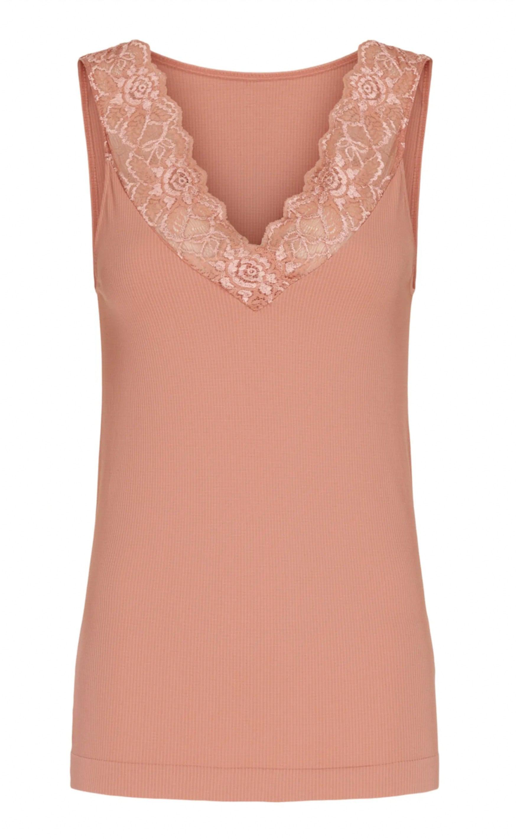 Tim   Simonsen Top Belen  -lace Peach  Vendbar