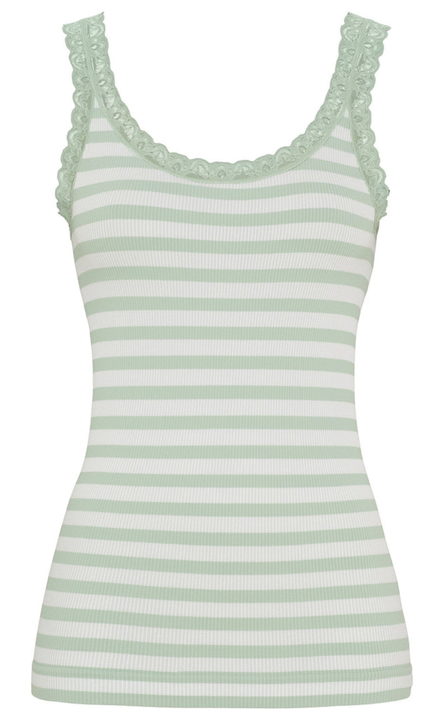 Tim Simonsen Top Isa Rib Menta Bianco