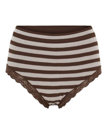 Tim   Simonsen Trusser Isa Stripe Rib Midi Lace Cioccolato Bianco