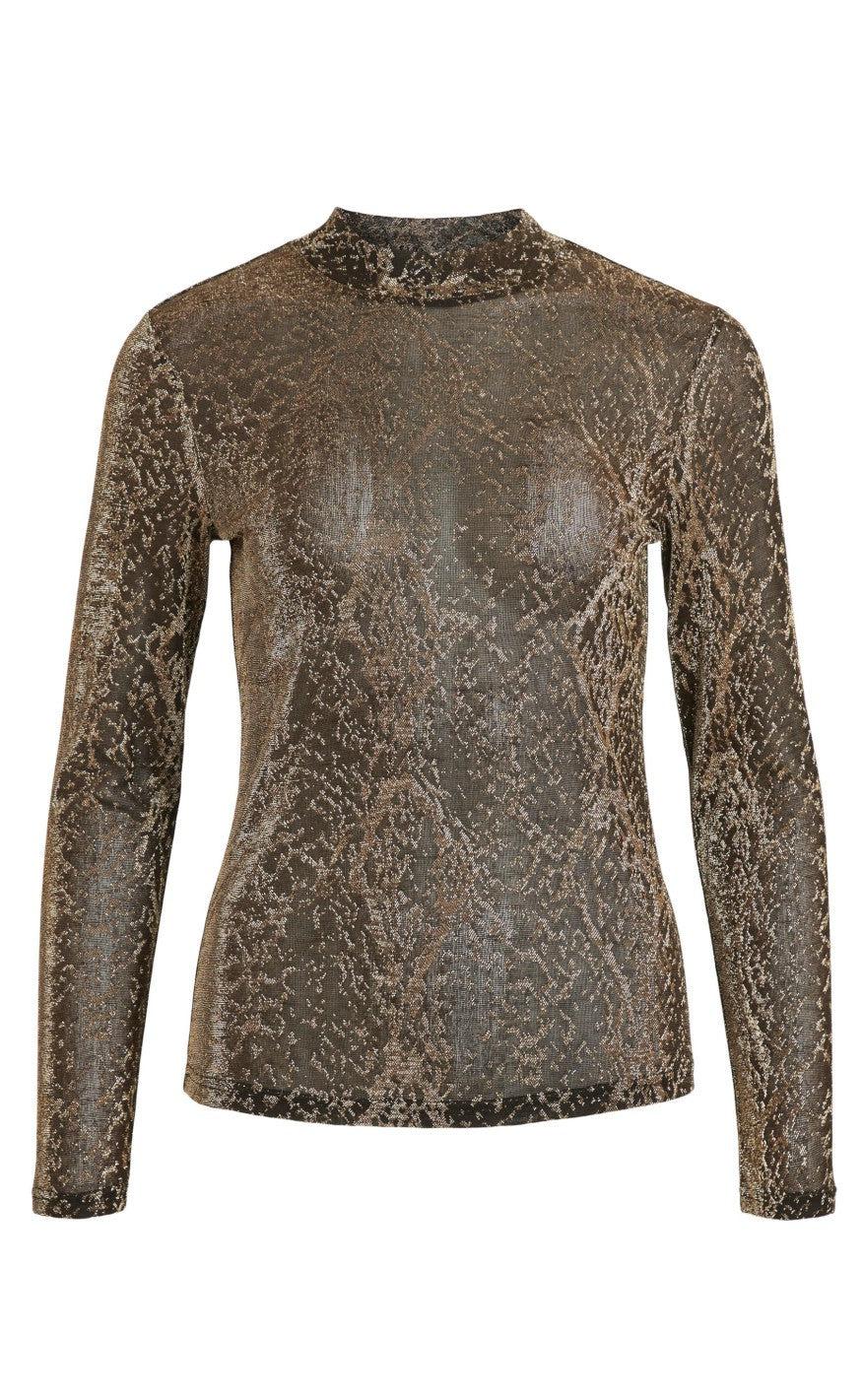 Vila Top Soleil Gold Glitter