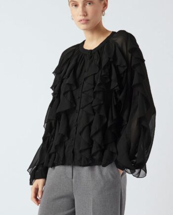 Yas Bluse Margot Flounce Black