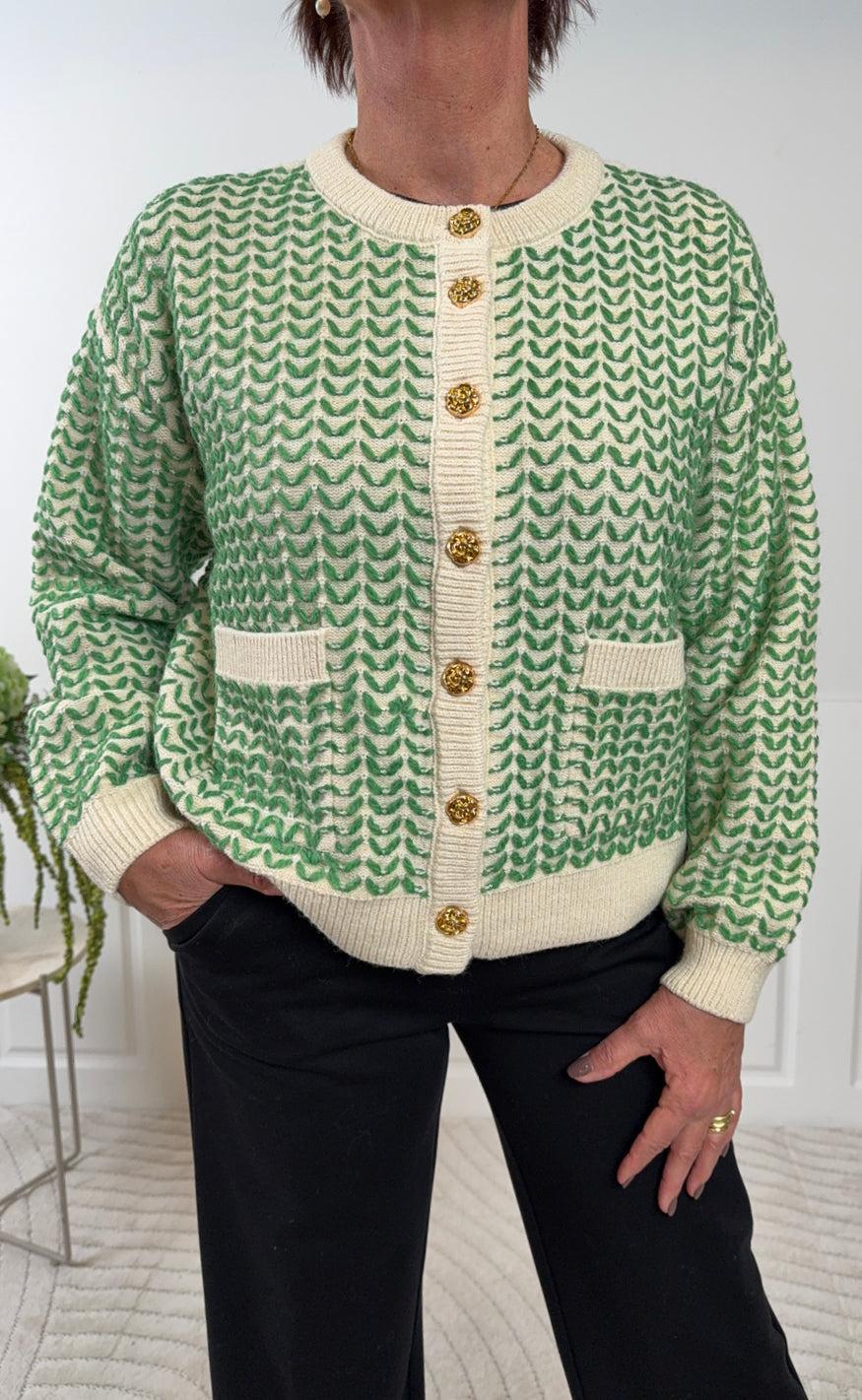 Yas Cardigan Gea Birch Medium Green