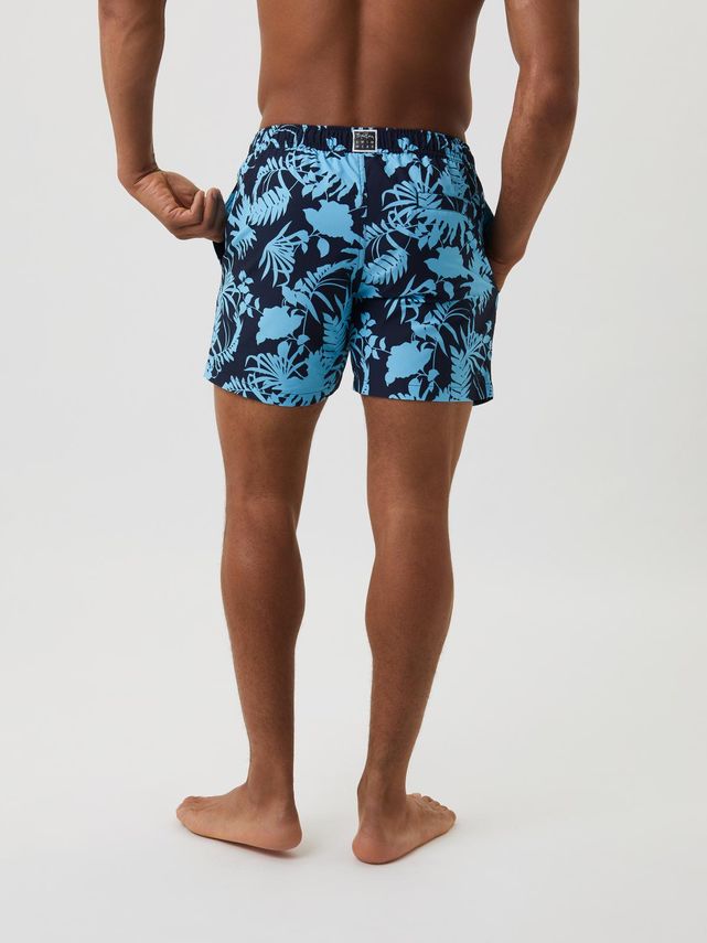 Borg Print Swim Shorts  Bb Summer Leafs