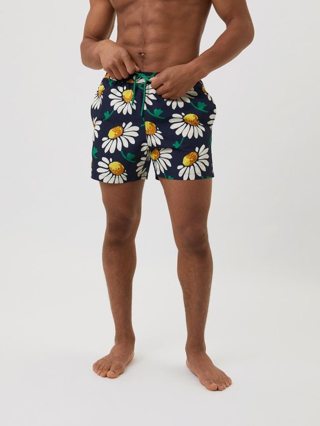 Borg Print Swim Shorts  Bb Summer Leafs
