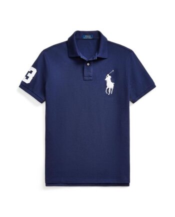 Custom Slim Fit Big Pony Mesh Polo Shirt
