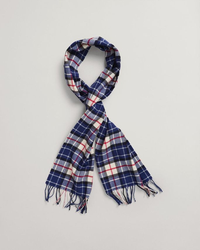 D1  Checked Wool Twill Scarf