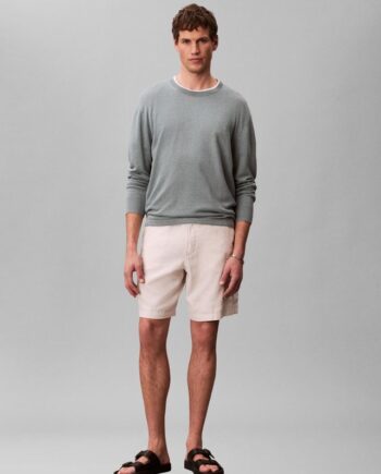 Ls Linen Blend Crew Swtr 12gg