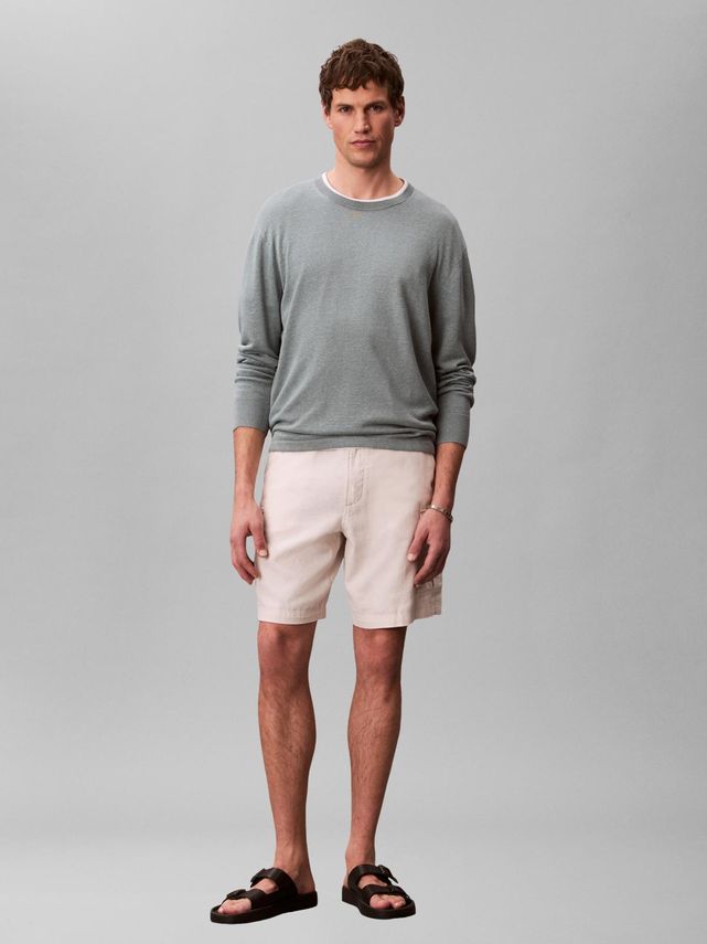 Ls Linen Blend Crew Swtr 12gg