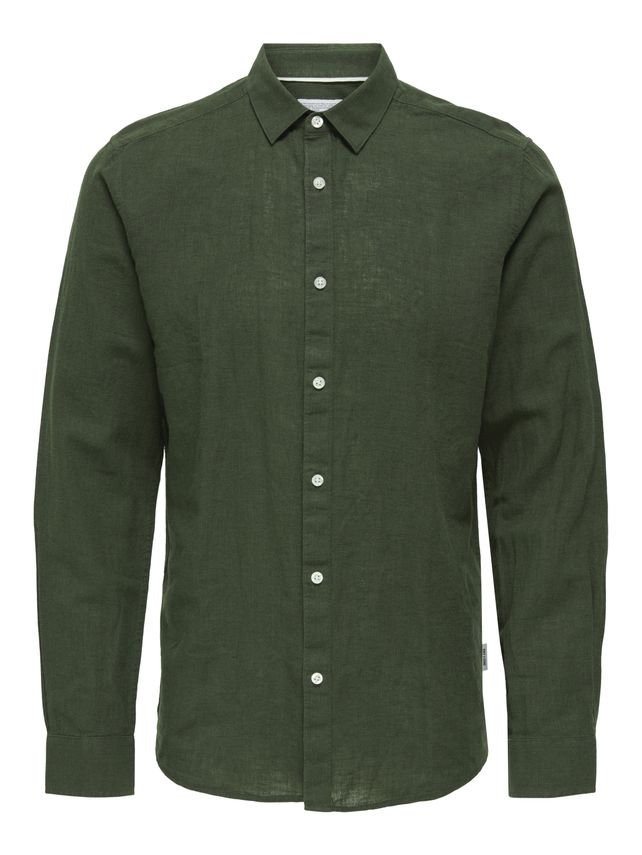 Onscaiden Ls Solid Linen Shirt