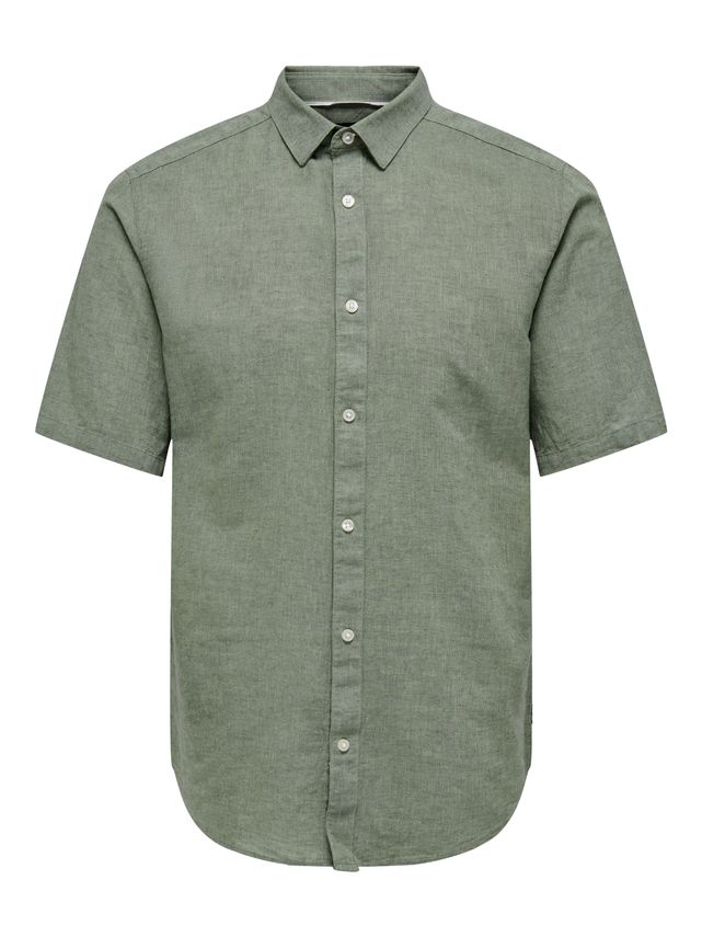 Onscaiden Ss Solid Linen Shirt Noos