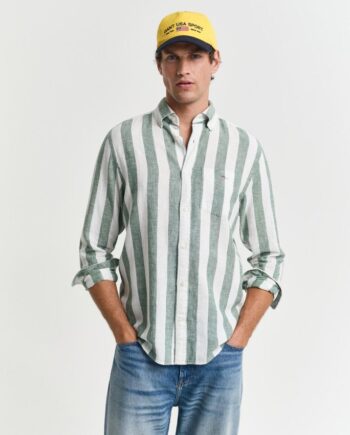 Reg Cotton Linen Bold Stripe Shirt