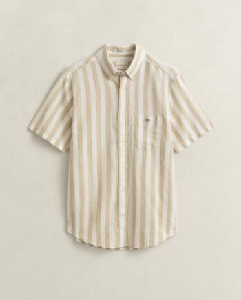 Reg Cotton Linen Stripe Ss Shirt